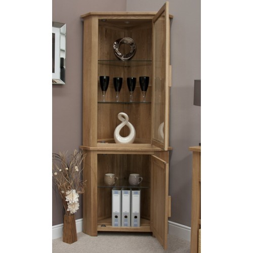 Opus Modern Oak Corner Display Unit