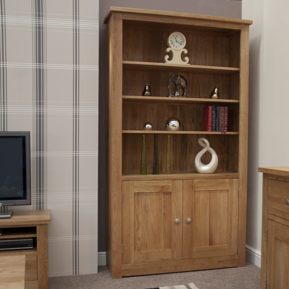 Torino Contemporary Oak 2 Door Bookcase