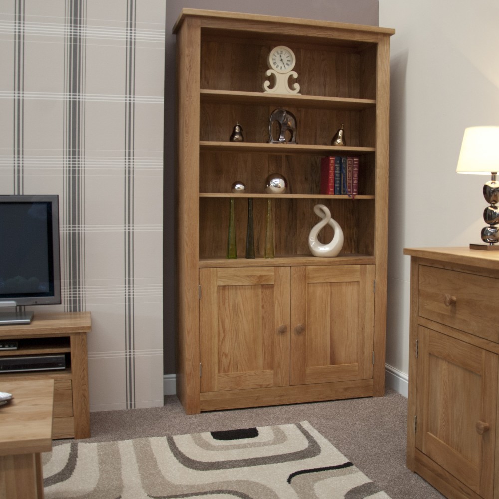 Torino Contemporary Oak 2 Door Bookcase