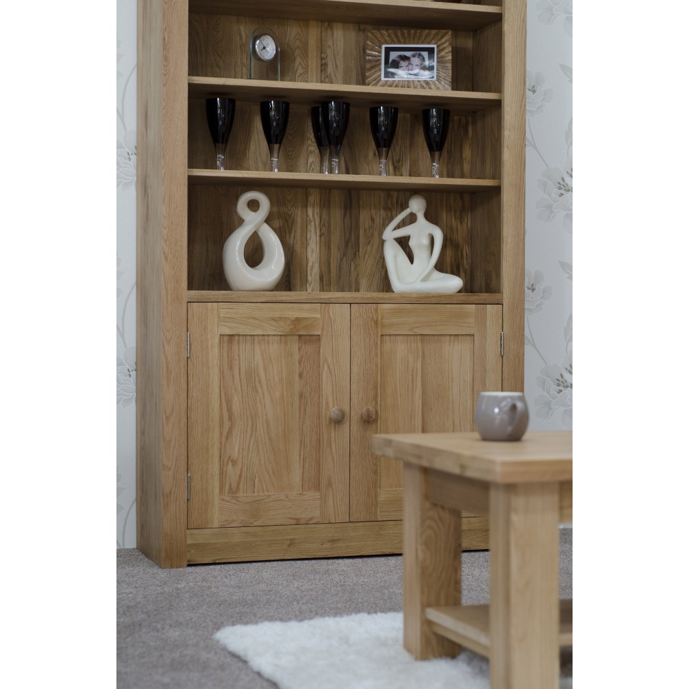 Torino Contemporary Oak 2 Door Bookcase