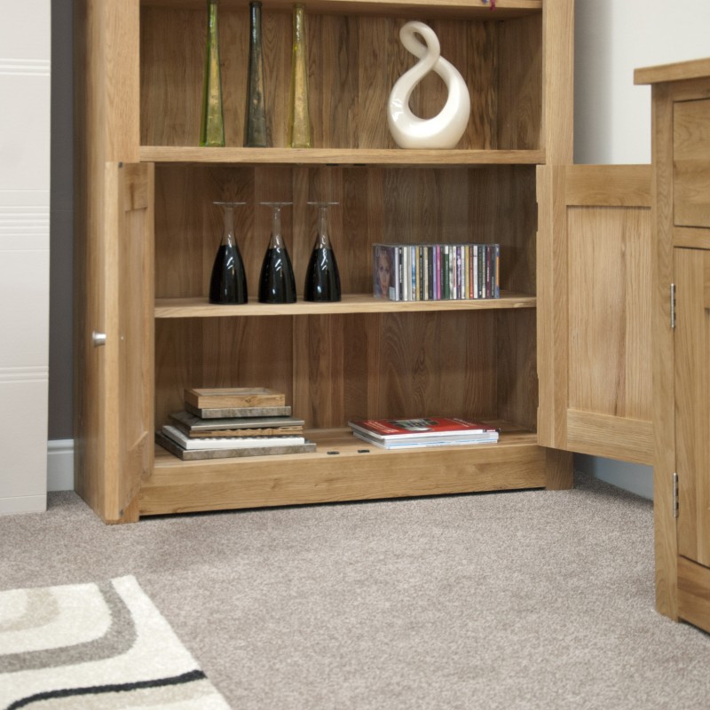 Torino Contemporary Oak 2 Door Bookcase