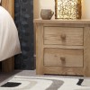 Torino Contemporary Oak 2 Drawer Narrow Bedside