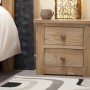 Torino Contemporary Oak 2 Drawer Narrow Bedside