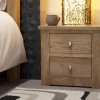 Torino Contemporary Oak 2 Drawer Narrow Bedside