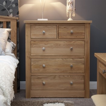 Torino Contemporary Oak 2 Over 3 Drawer Chest