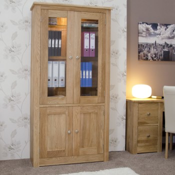 Torino Contemporary Oak 4 Door Library Unit