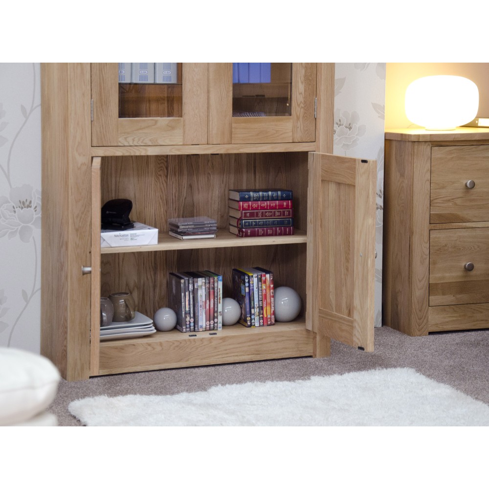 Torino Contemporary Oak 4 Door Library Unit