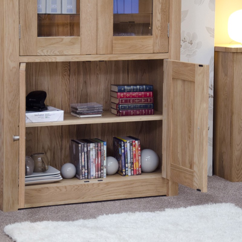 Torino Contemporary Oak 4 Door Library Unit
