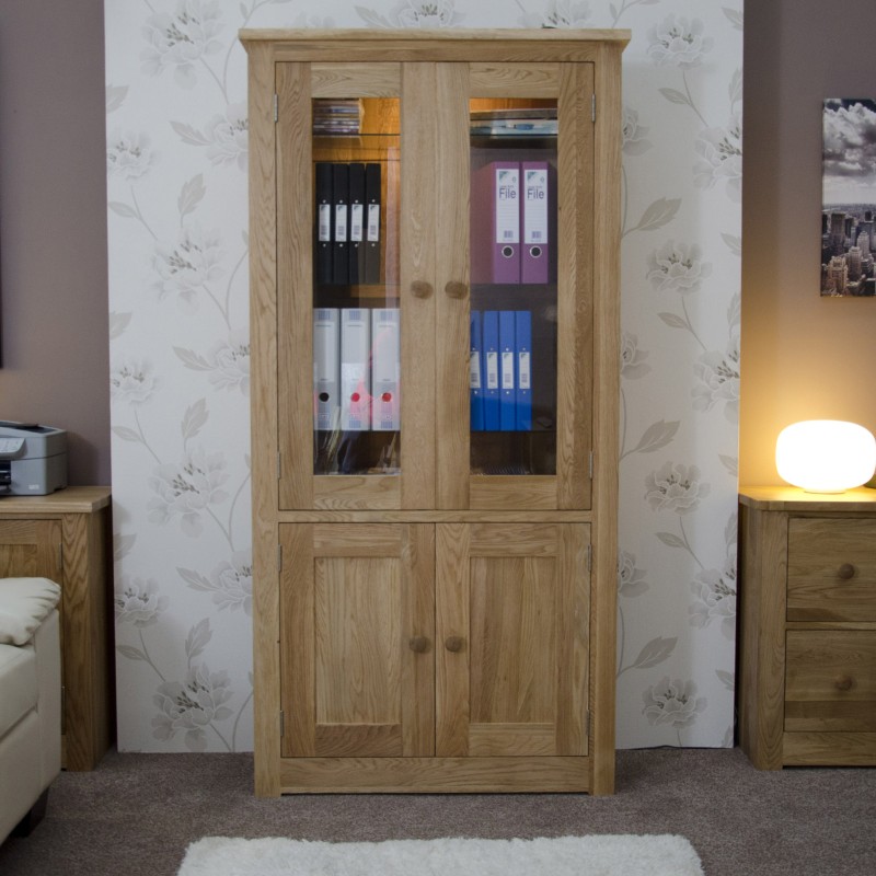 Torino Contemporary Oak 4 Door Library Unit