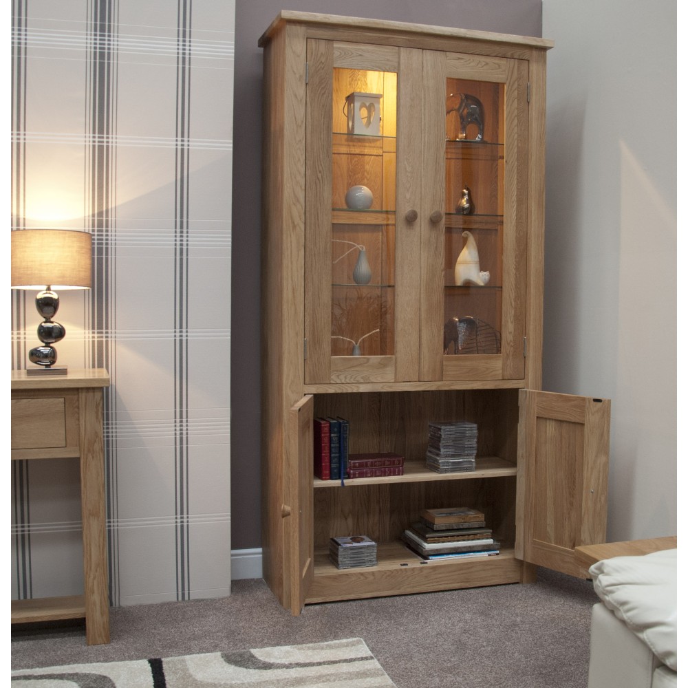Torino Contemporary Oak 4 Door Library Unit