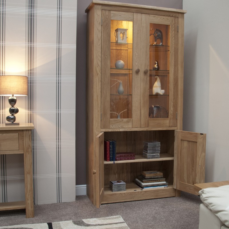 Torino Contemporary Oak 4 Door Library Unit
