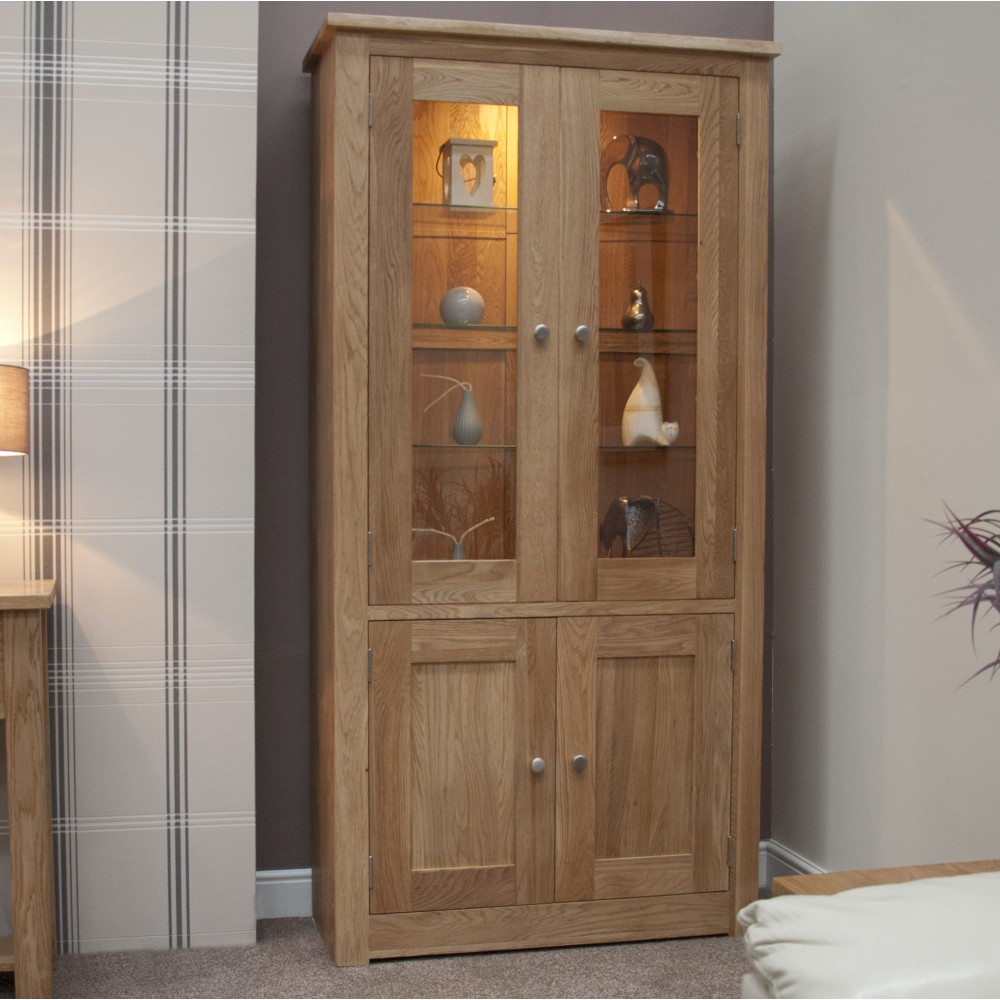 Torino Contemporary Oak 4 Door Library Unit