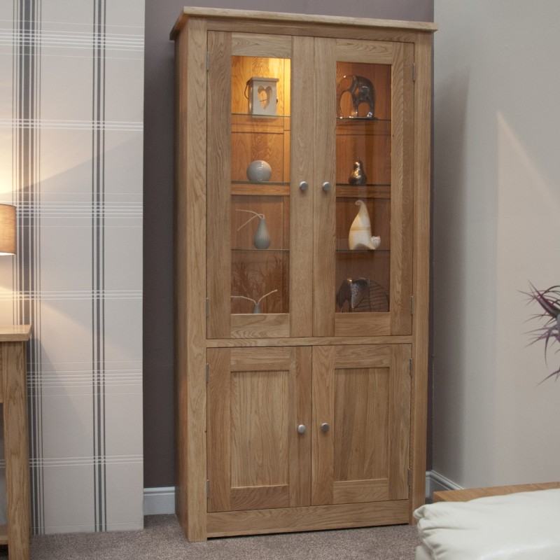 Torino Contemporary Oak 4 Door Library Unit