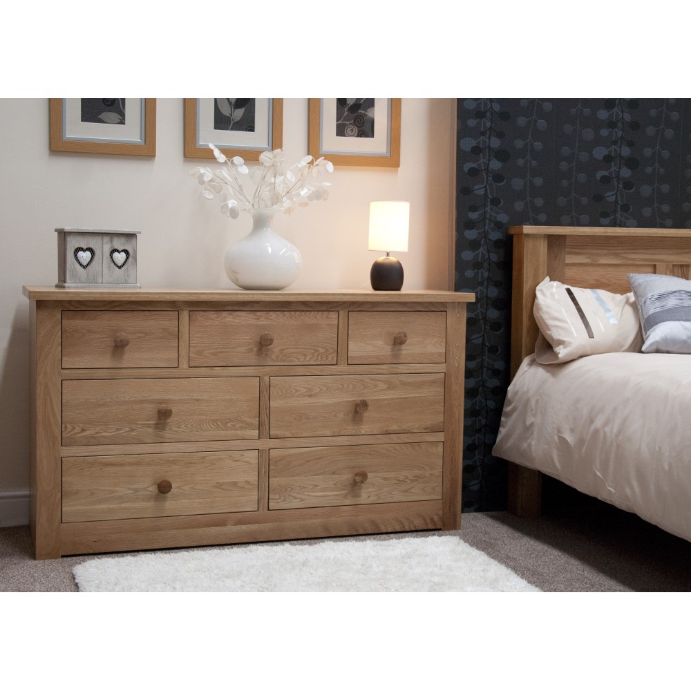 Torino Contemporary Oak 7 Drawer Multi Chest