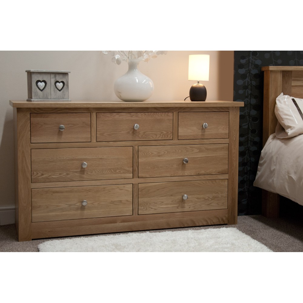 Torino Contemporary Oak 7 Drawer Multi Chest
