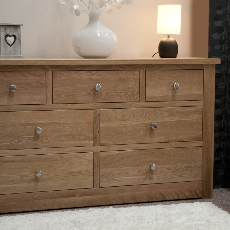 Torino Contemporary Oak 7 Drawer Multi Chest