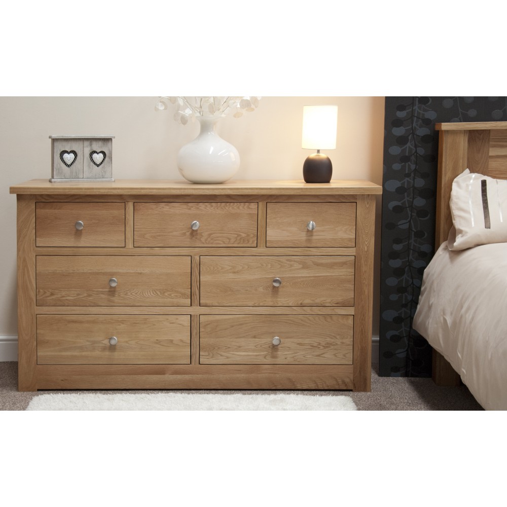 Torino Contemporary Oak 7 Drawer Multi Chest