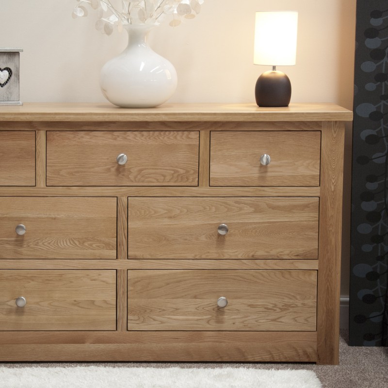 Torino Contemporary Oak 7 Drawer Multi Chest