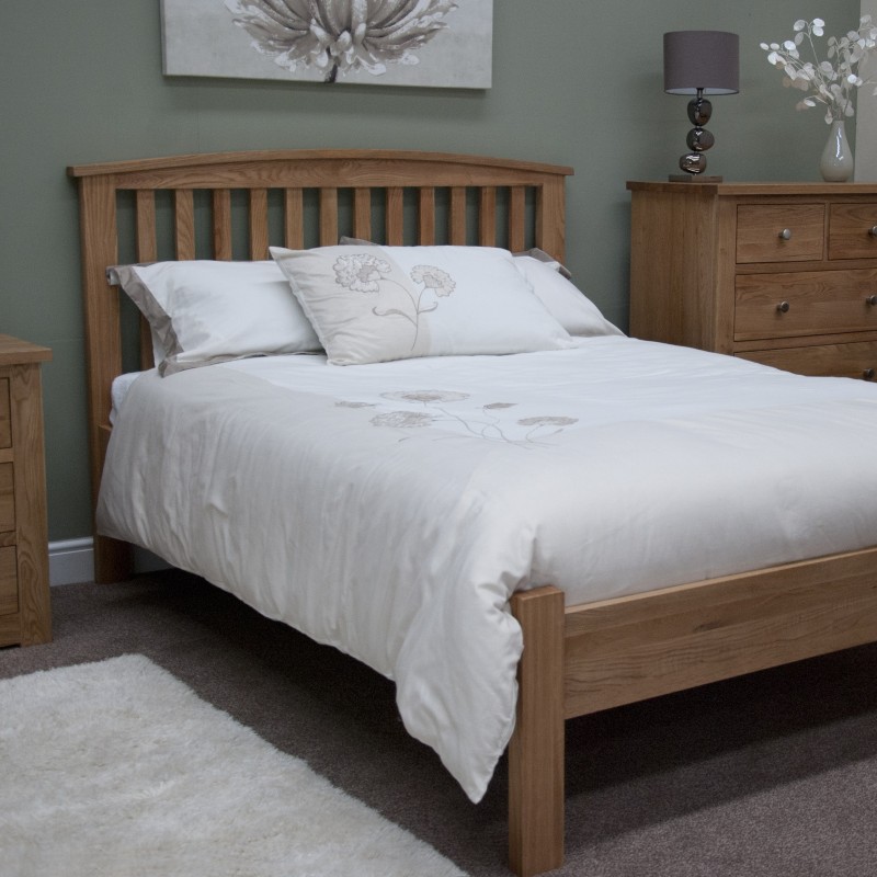 Torino Contemporary Oak Double Arched Bed