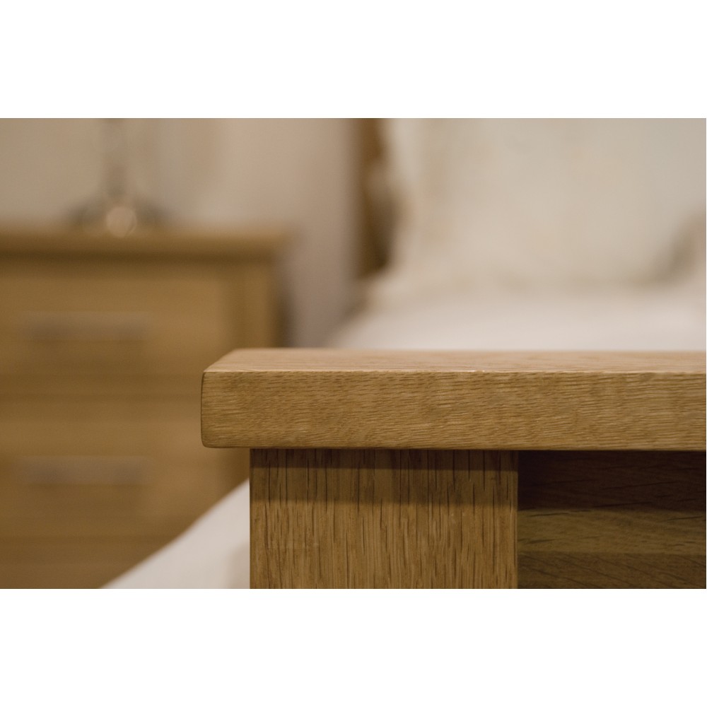 Torino Contemporary Oak Double High Foot End Bed
