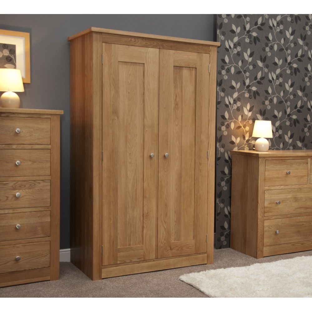 Torino Contemporary Oak Double Wardrobe