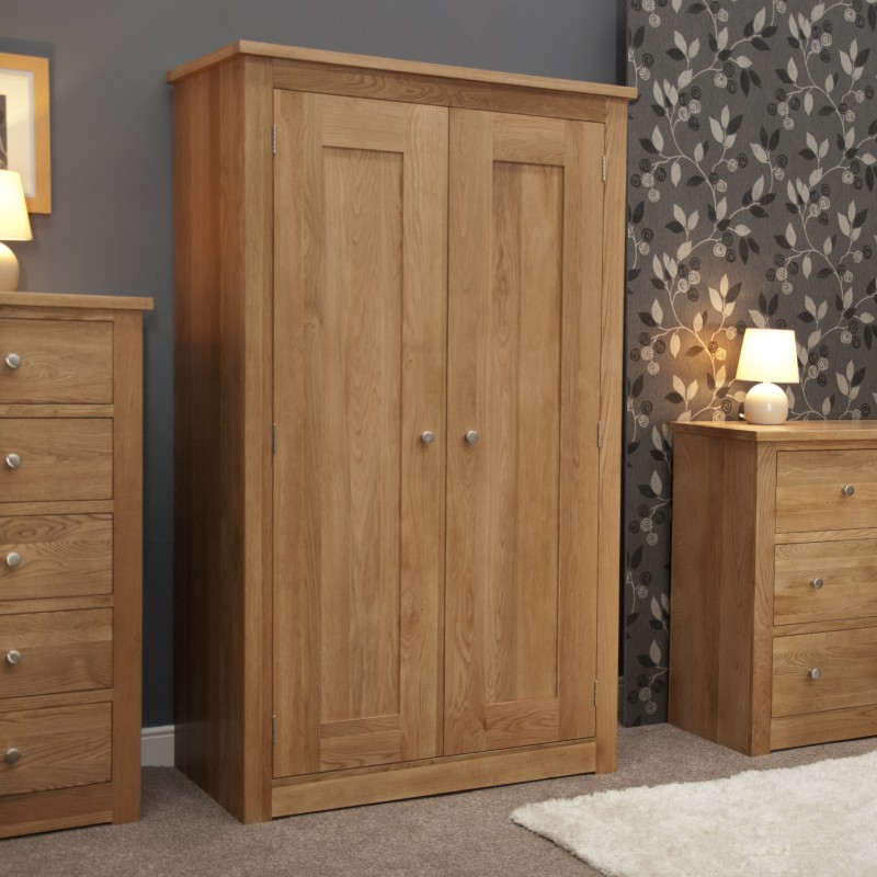 Torino Contemporary Oak Double Wardrobe