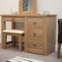 Torino Contemporary Oak Dressing Table + Stool
