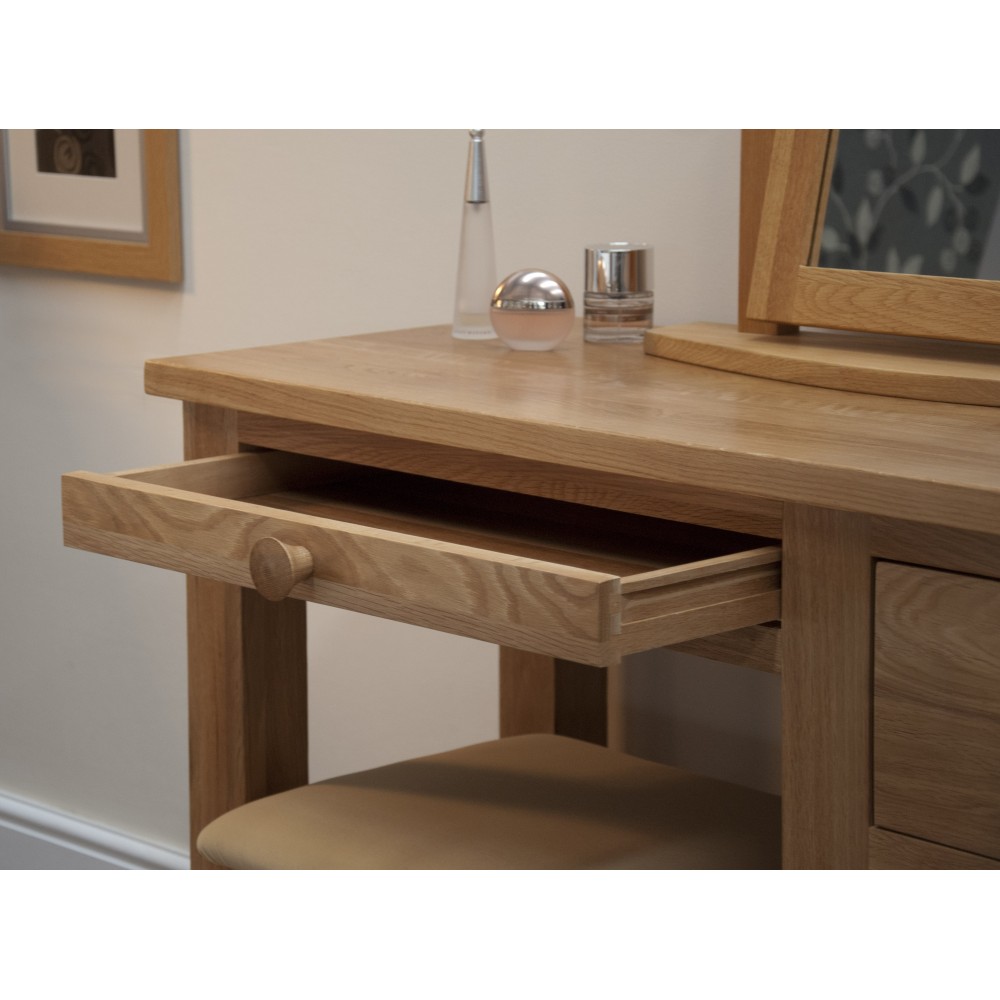 Torino Contemporary Oak Dressing Table + Stool Torino Contemporary Oak Dressing Table + Stool