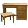 Torino Contemporary Oak Dressing Table + Stool