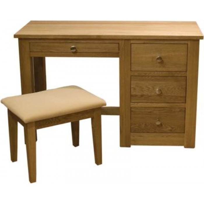 Torino Contemporary Oak Dressing Table + Stool