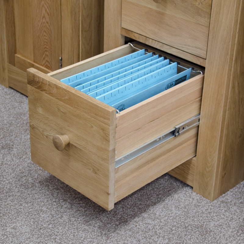 Torino Contemporary Oak Filing Cabinet