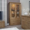 Torino Contemporary Oak Glass Display Cabinet