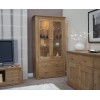 Torino Contemporary Oak Glass Display Cabinet