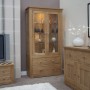 Torino Contemporary Oak Glass Display Cabinet