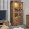 Torino Contemporary Oak Glass Display Cabinet
