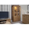Torino Contemporary Oak Glass Display Cabinet