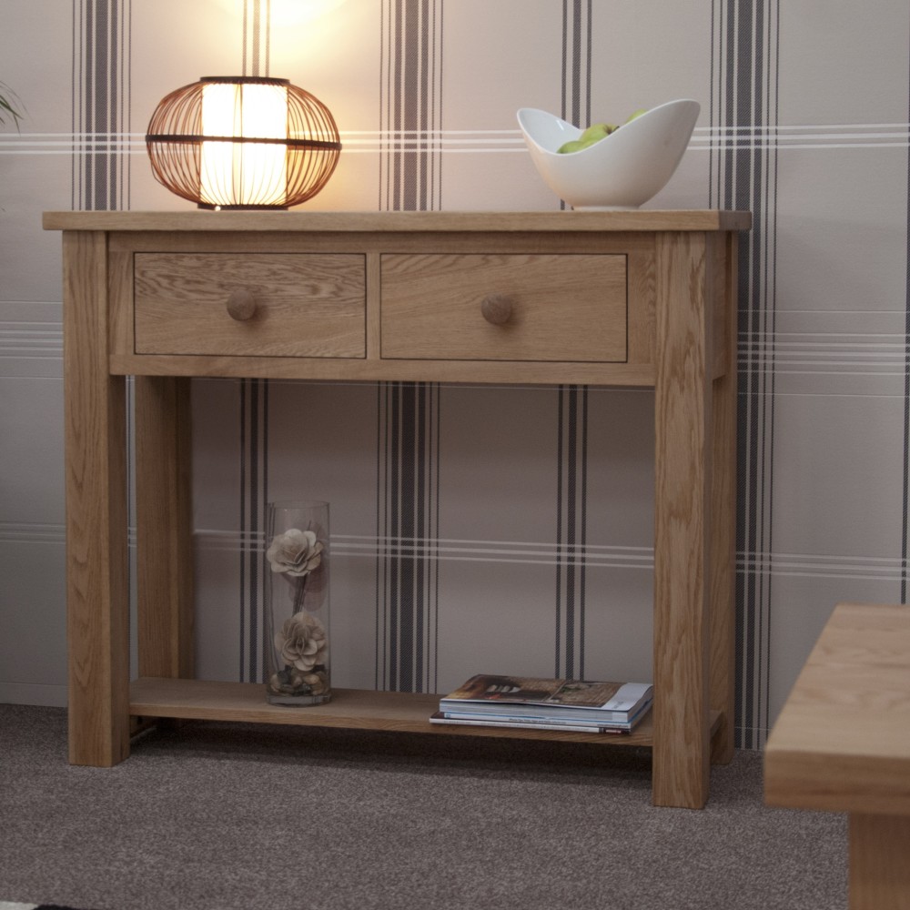 Torino Contemporary Oak Hall Console Table