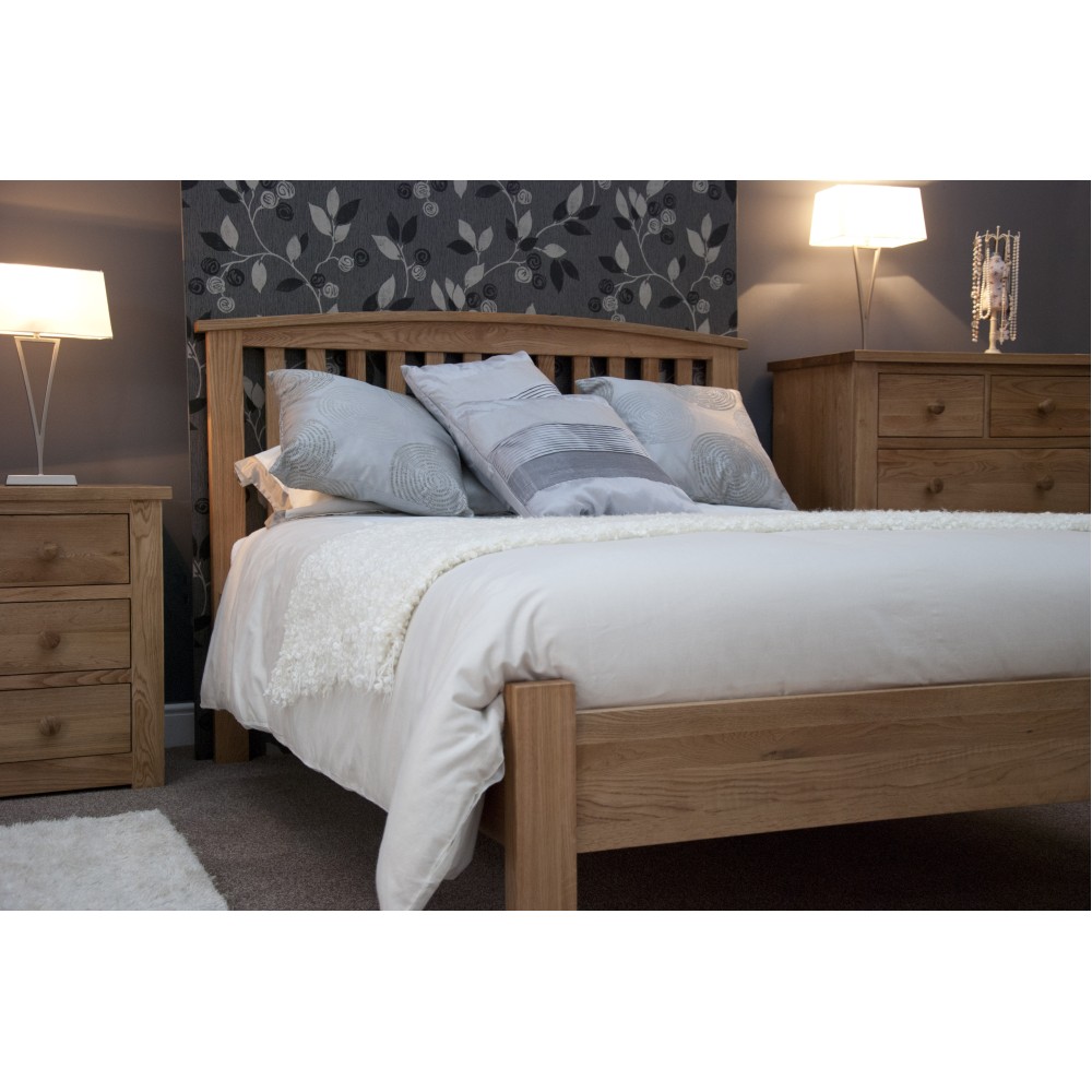 Torino Contemporary Oak Kingsize Arched Bed