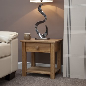 Torino Contemporary Oak Lamp Table