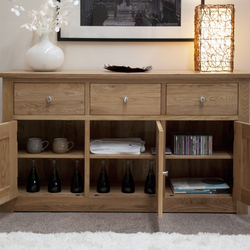 Torino Contemporary Oak Large Sideboard