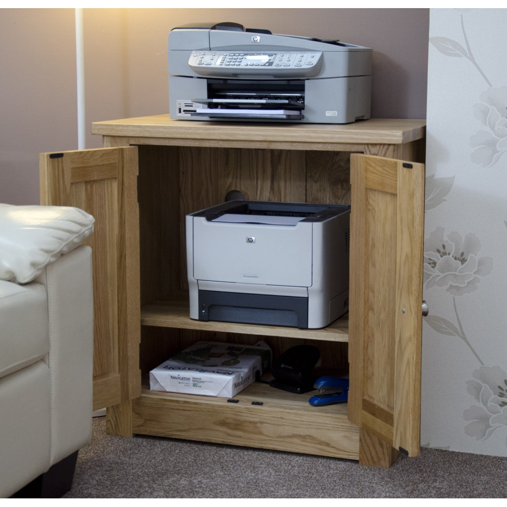 Torino Contemporary Oak Printer Occasional Cabinet