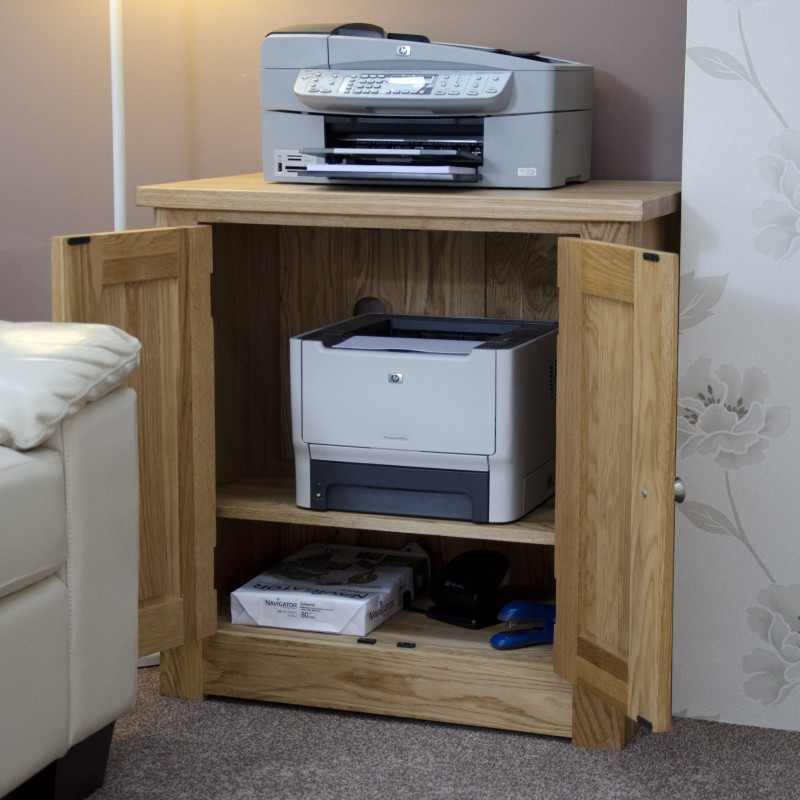 Torino Contemporary Oak Printer Occasional Cabinet