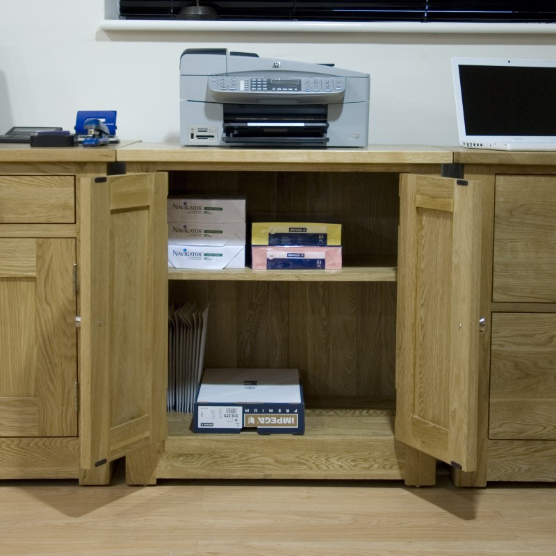 Torino Contemporary Oak Printer Occasional Cabinet