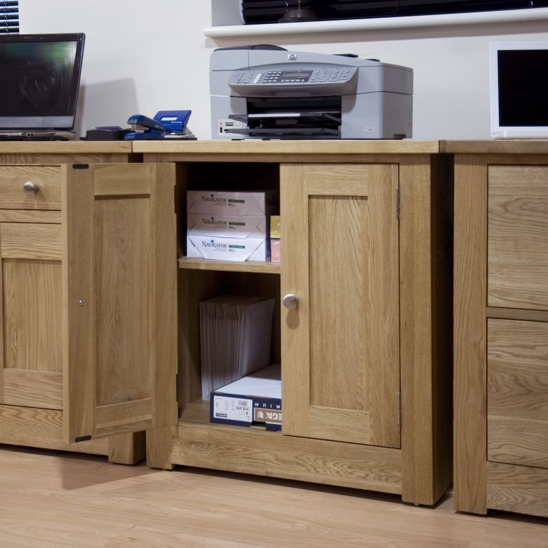 Torino Contemporary Oak Printer Occasional Cabinet