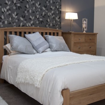 Torino Contemporary Oak Single Arched Bed