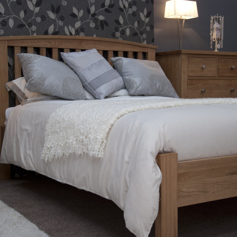 Torino Contemporary Oak Single Arched Bed
