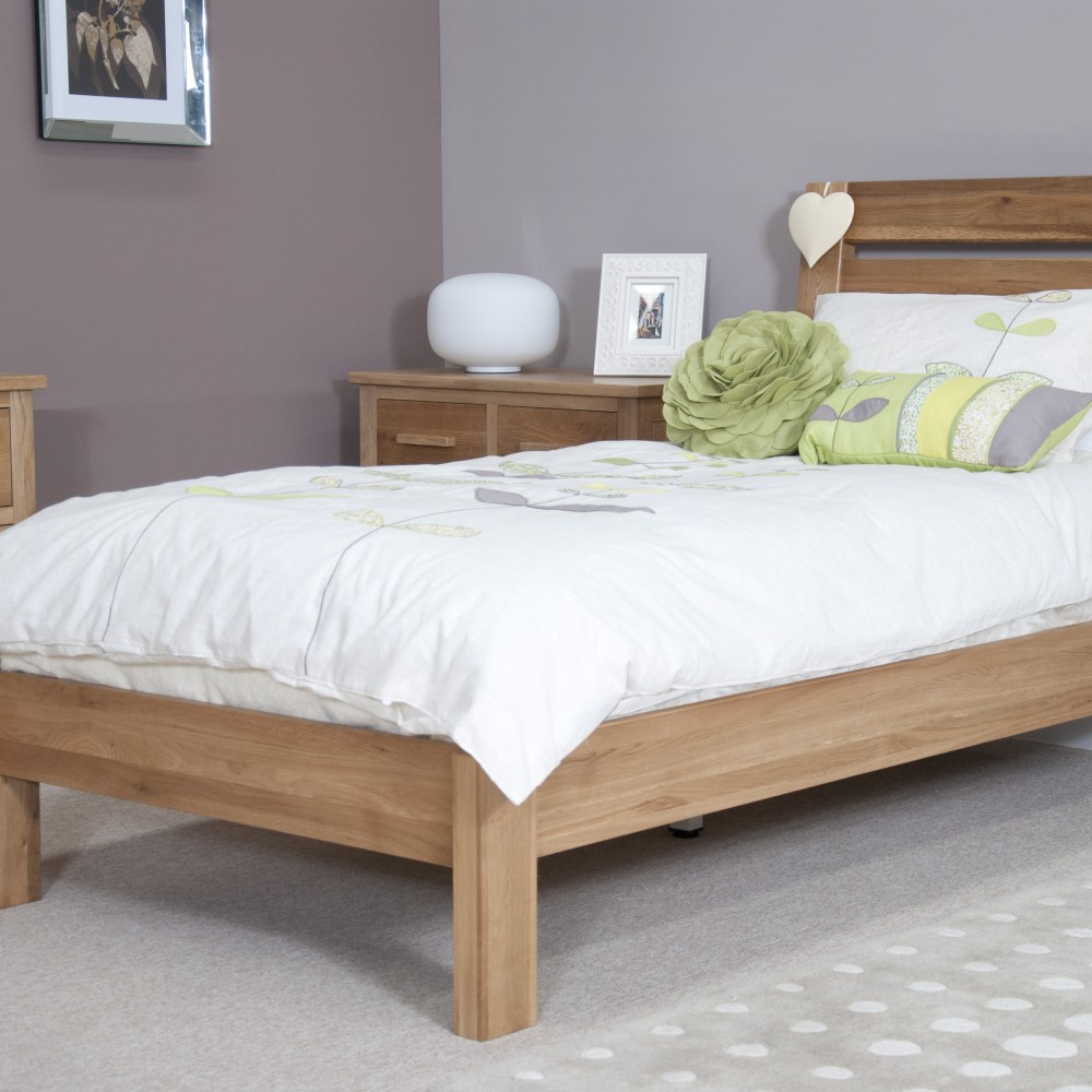 Torino Contemporary Oak Single Slatted Bed