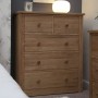 Torino Contemporary Oak WIDE 2 Over 3 Drawer Chest