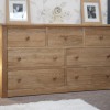 Torino Contemporary Oak WIDE 7 Drawer Multi Chest