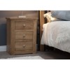Torino Contemporary Oak 3 Drawer Narrow Bedside Cabinet